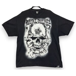 Vintage Y2K Metal Mulisha Shirt Mens XL Black Skull Graphic Grunge Baggy Tee